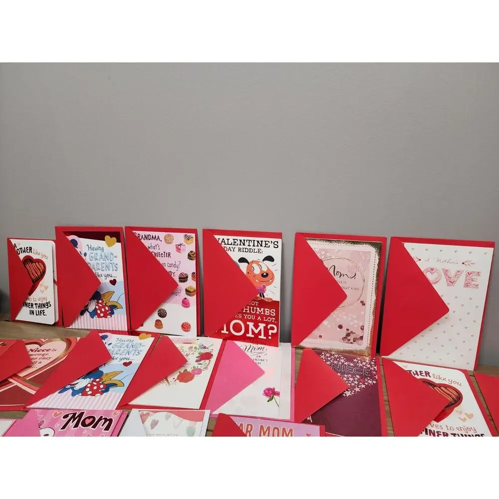 Lot of 36 Hallmark Valentine's day Greeting Cards New Variety of designs